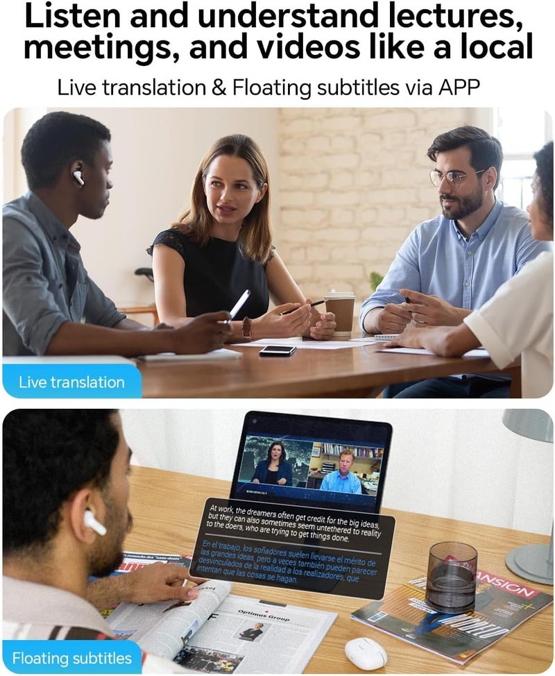 Timekettle Polypal P1 AI Translation Earbuds,Translator Device for Live speech and video, Support 138 Languages, 600 Minutes Monthly,Spanish english translator headphone for immigrants, iOS & Android Compatible - Image 2