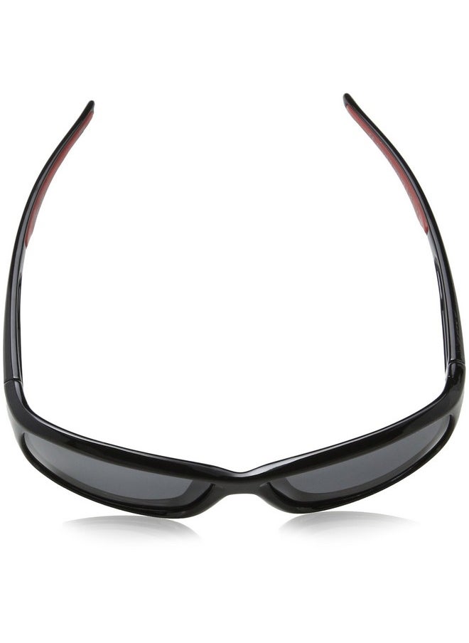 Polaroid Sunglasses - (Safilo Group) Boys' P0425S Polarized Rectangular Sunglasses Shiny Black 55 Mm - Image 1