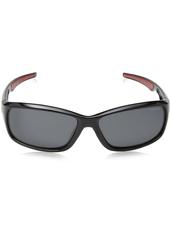 Polaroid Sunglasses - (Safilo Group) Boys' P0425S Polarized Rectangular Sunglasses Shiny Black 55 Mm - Image 1