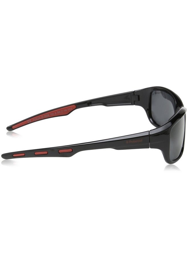 Polaroid Sunglasses - (Safilo Group) Boys' P0425S Polarized Rectangular Sunglasses Shiny Black 55 Mm - Image 1