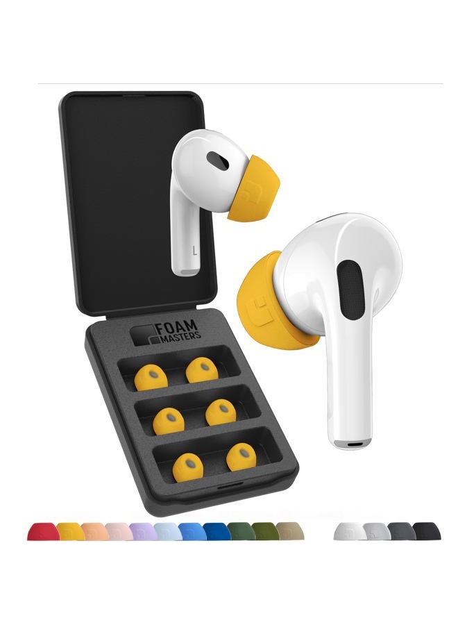 AutoLine Pro Foam Masters Memory Foam Earplugs for AirPods Pro 1st & 2nd Generation 3 Pairs Version 6.0 Comfortable Safe Enhanced Noise Cancelling Replacement Earplugs Orange M - Image 1