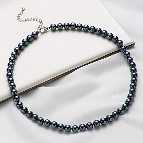 BULINLIN Beaded Strand Pearl Choker Necklace - Fashion Jewelry Birthday Gifts For Women(22-8mm Black) - Image 5
