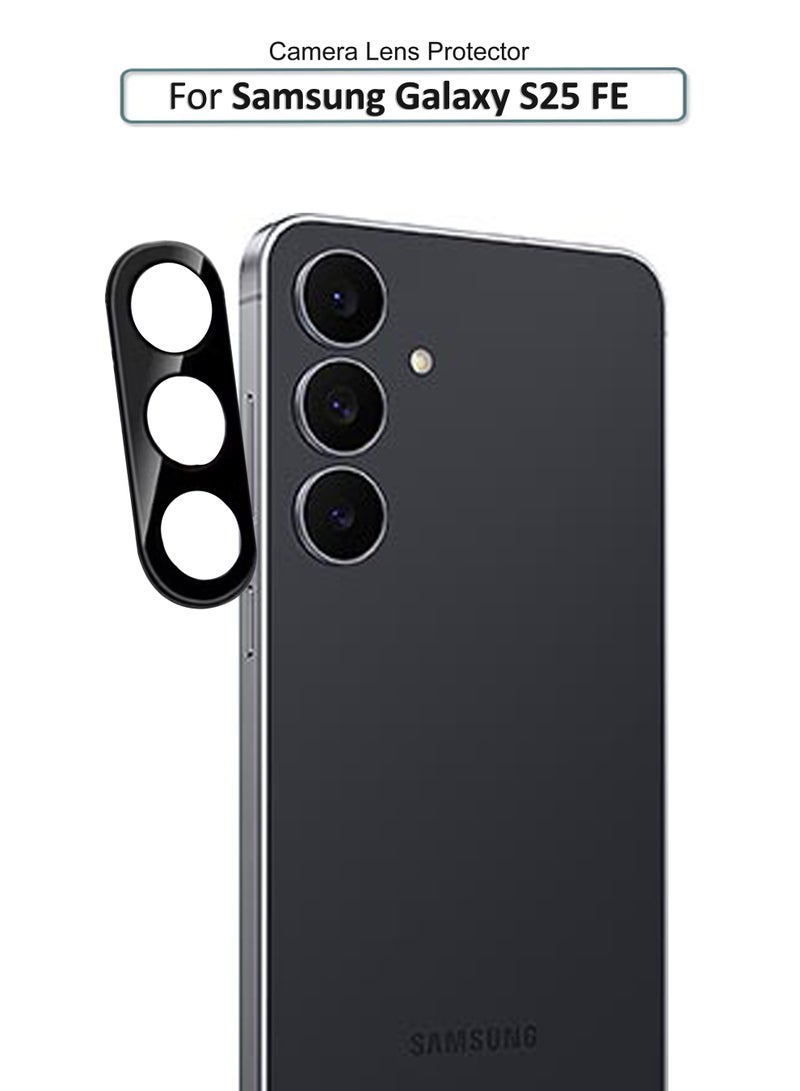 REWO For Samsung Galaxy S25 FE - Black Single Camera Lens Protector, Scratch-Resistant HD Clarity Ultra-Thin 9H Tempered Glass with Alloy Metal & Best Camera Protection - - Image 1