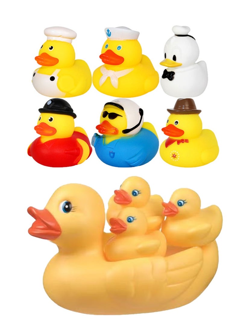ألعاب استحمام 10 قطع بطة صفراء صغيرة، ألعاب مائية ممتعة للعب وتقمص الأدوار للأطفال - Image 1