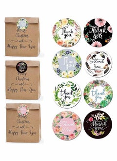 KASTWAVE Thank You Stickers Roll, Thank You Stickers 8 Floral Designs of Thank You Stickers  - Image 2