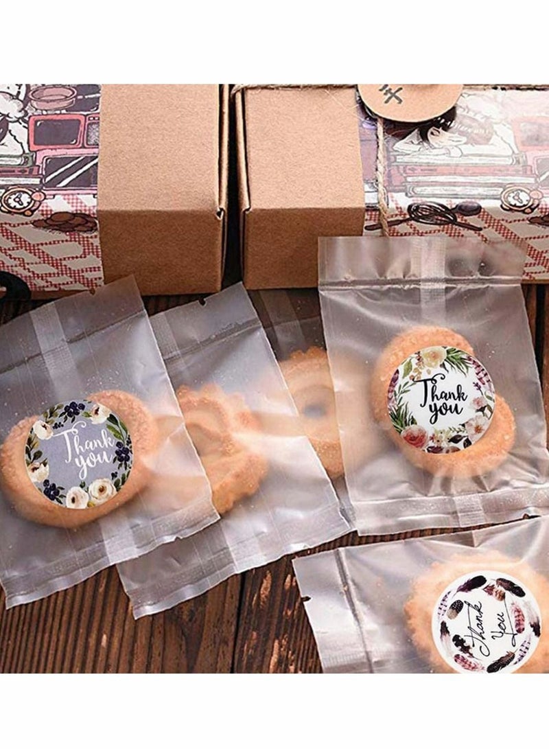 كاست ويف شكرا لك ملصقات لفة ، شكرا لك ملصقات 8 تصاميم الأزهار من ملصقات شكرا لك - Image 3