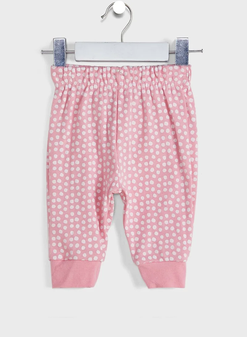 lily and jack Infant Cat Print Bodysuit & Trouser Set With Socks