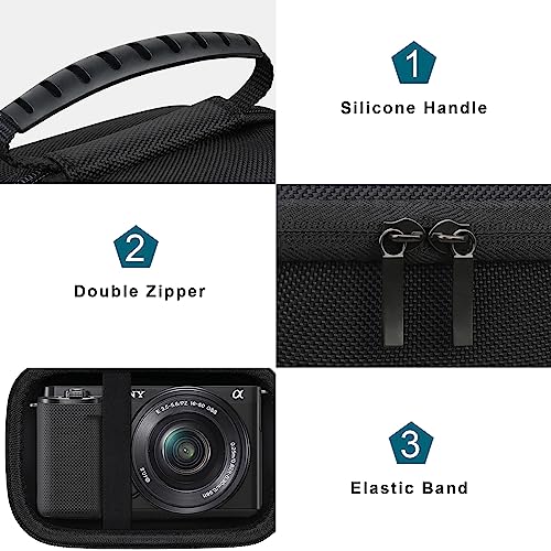 Canboc Carrying Case for Sony Alpha ZV-E10/ ZV-E10L APS-C Interchangeable Lens Mirrorless Digital Camera, 4K Video Vlogging Camera Bag, Fit 16-50mm Lens, Black - Image 4