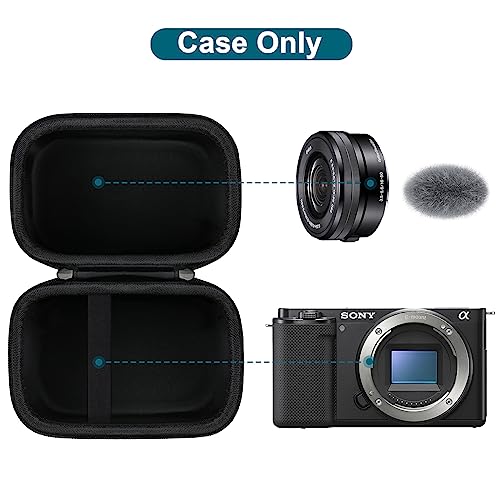 Canboc Carrying Case for Sony Alpha ZV-E10/ ZV-E10L APS-C Interchangeable Lens Mirrorless Digital Camera, 4K Video Vlogging Camera Bag, Fit 16-50mm Lens, Black - Image 2