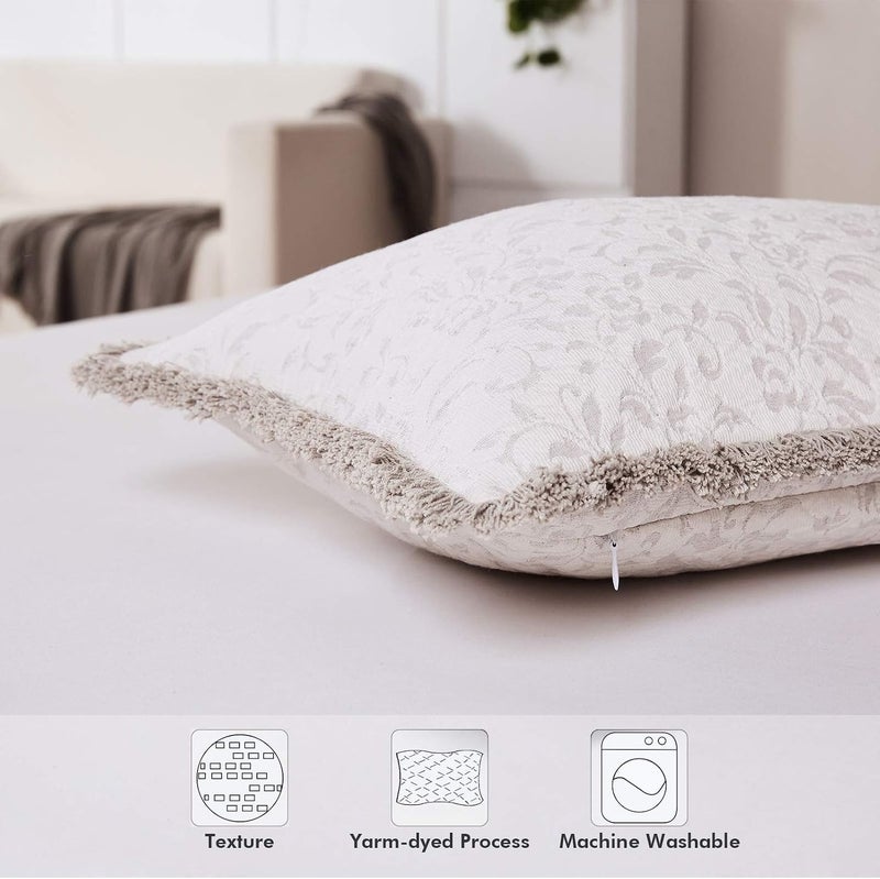 David's Home قطعة واحدة 30cm x 50cm غطاء وسادة قطنية كتان للعمود الفقري، غطاء مكارمي سميك للغاية بنمط حجر مغسول عتيق، بدون حشوة، بيج - Image 4
