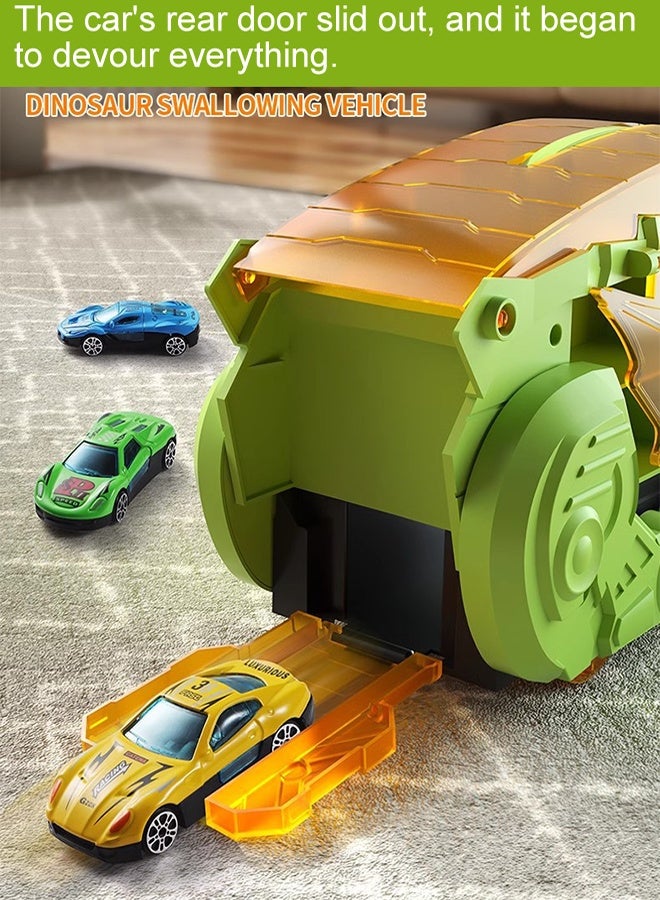 Kids Truck Car Toys,Dinosaur Truck Toddler Toys ,Child Dinosaur Devours Rail Car, Foldable Car Race Track with 4 Metal Cars, Dinosaur Swallowing car, Ejection Slide Track Storage Alloy Car,Foldable Children's Educational Toy Car, Toddler Car Toys Set for 3+Years Old Kids Boys Girls - Image 5