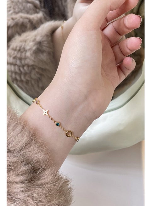 18K Gold Plated Titanium Steel Bracelet For Ladies/Women | Exquisite Hollow-Floral Design | Perfect Gift for Girlfriend or Bestie | Party Jewelry