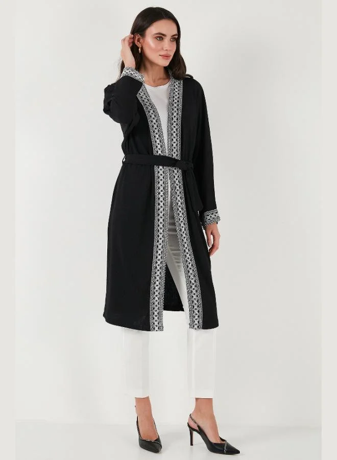 Lela  Lela Modest Regular Fit Tied Embroidered Hijab Long Kimono Cardigan Women's CARDIGAN 5866173 for Women | Best Price UAE