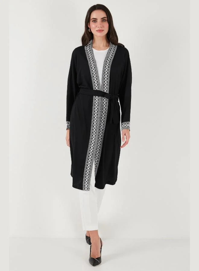 Lela  Lela Modest Regular Fit Tied Embroidered Hijab Long Kimono Cardigan Women's CARDIGAN 5866173 for Women | Best Price UAE