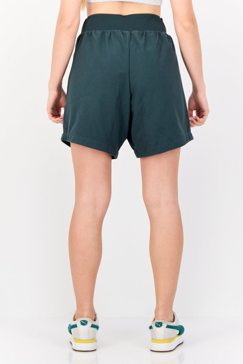 Adidas Women Sportswear Fit Brand Logo Basketball Shorts, Green  - Image 3