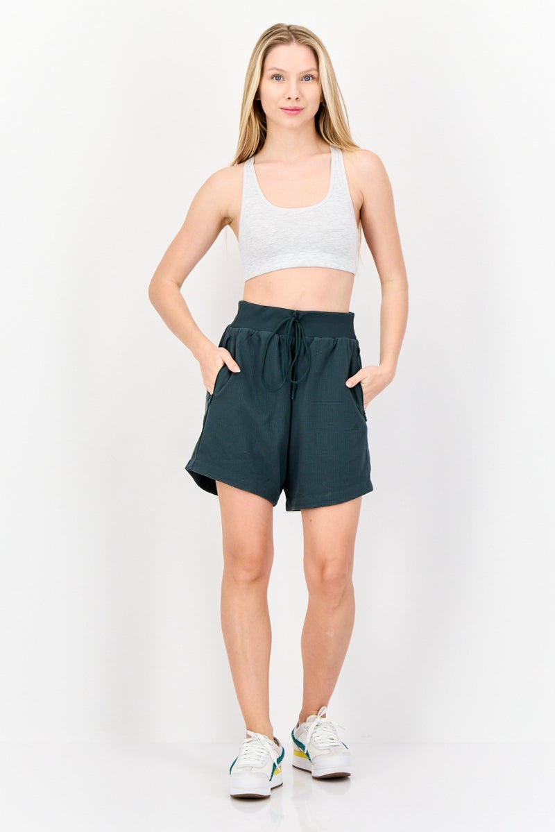 Adidas Women Sportswear Fit Brand Logo Basketball Shorts, Green  - Image 4