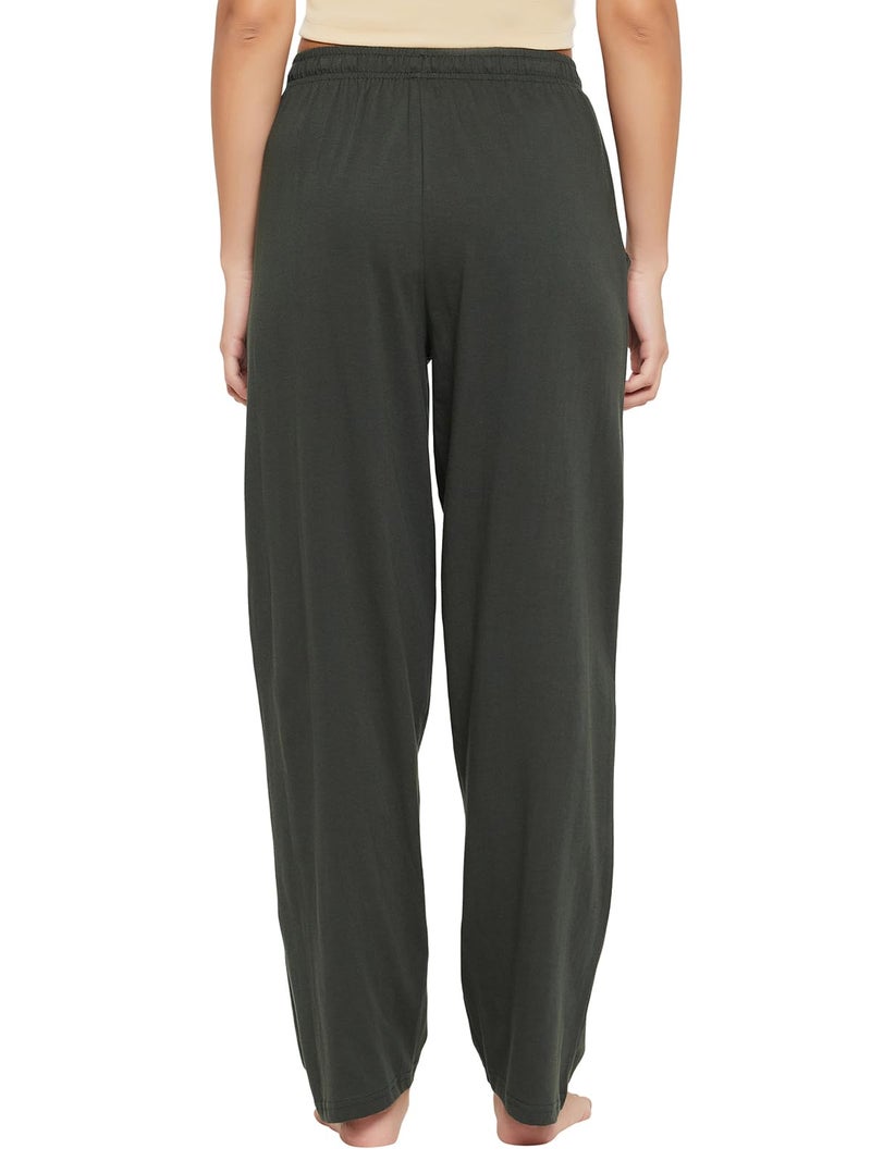 Clovia Women's Cotton Rich Solid Pyjama (LB0173D17_Green_M) - Image 5