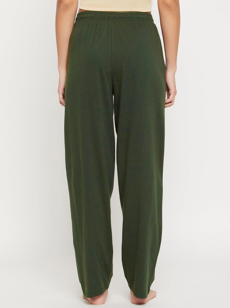 Clovia Women's Cotton Rich Solid Pyjama (LB0173D17_Green_M) - Image 2