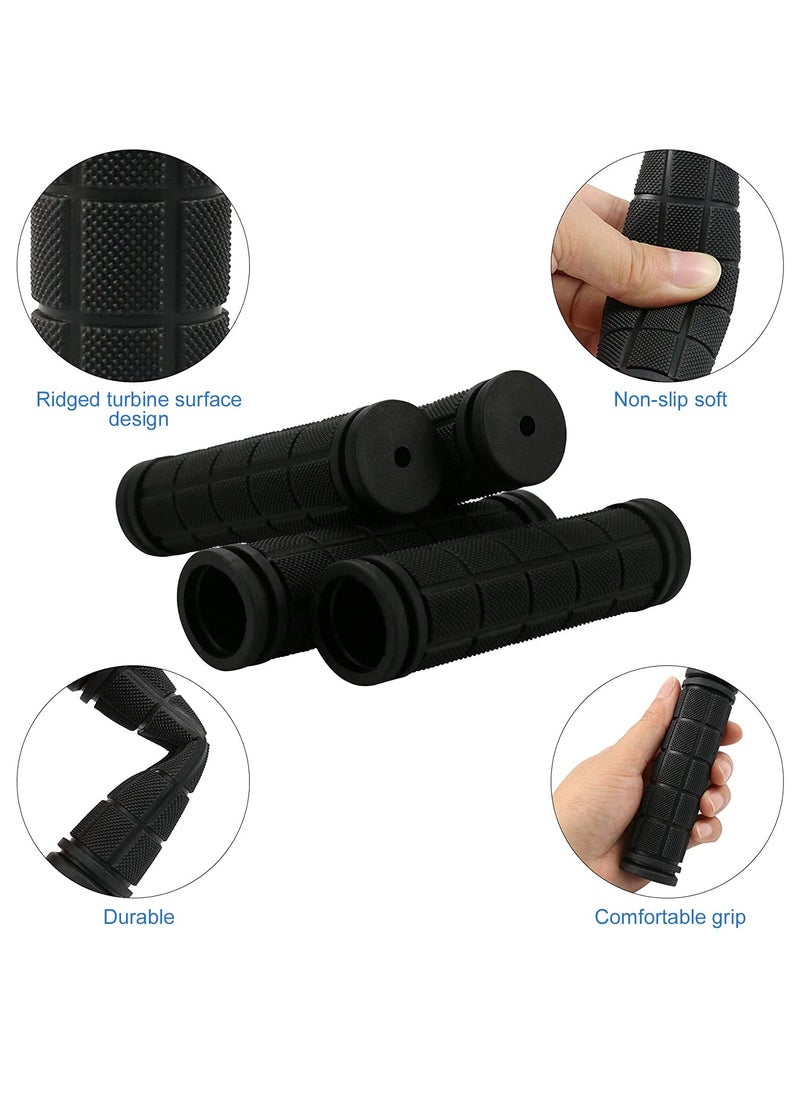 Cuken 4 PCS Bike Handle Grips, Kids Non-slip-Rubber Bicycle Handlebar Grips, Specialized Replacement Bike Grips, For Beach Cruiser Razor Scooter Foldable Mountain Bicycle Tricycle (Black)  - Image 3