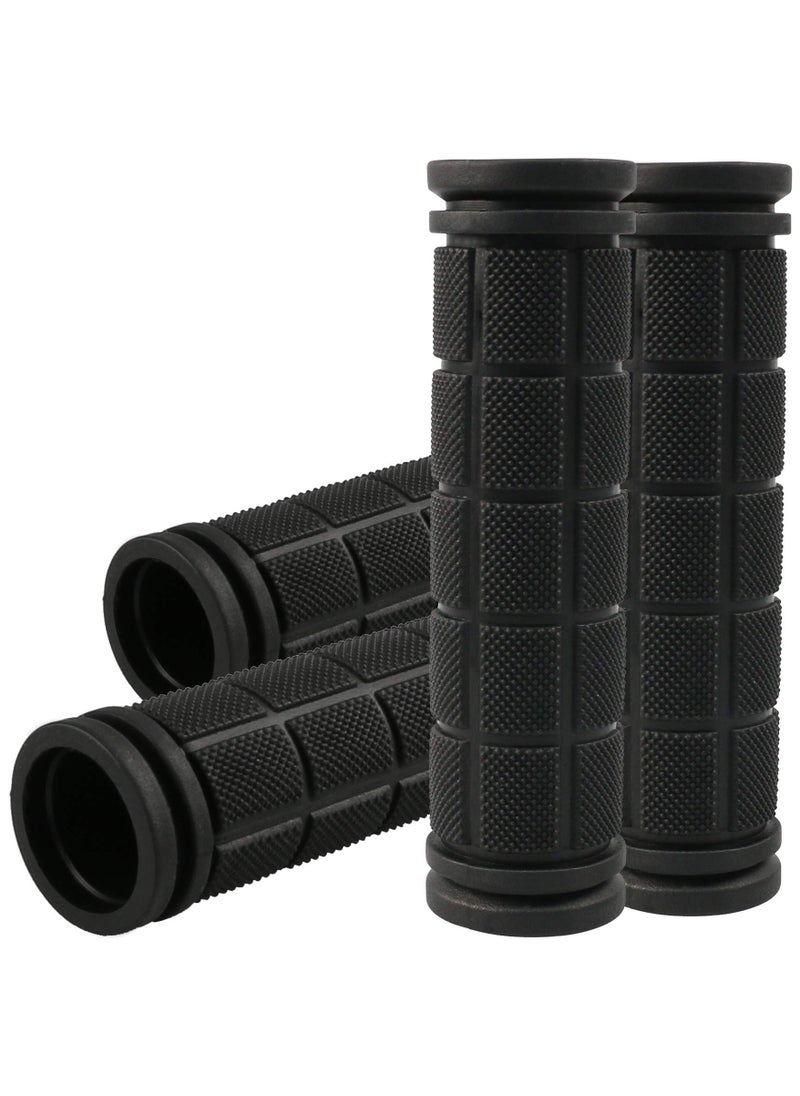 Cuken 4 PCS Bike Handle Grips, Kids Non-slip-Rubber Bicycle Handlebar Grips, Specialized Replacement Bike Grips, For Beach Cruiser Razor Scooter Foldable Mountain Bicycle Tricycle (Black)  - Image 1