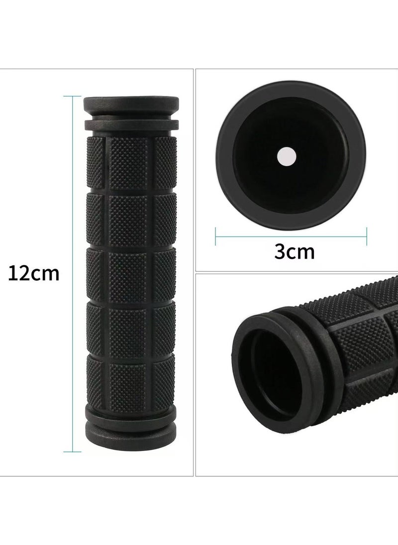 Cuken 4 PCS Bike Handle Grips, Kids Non-slip-Rubber Bicycle Handlebar Grips, Specialized Replacement Bike Grips, For Beach Cruiser Razor Scooter Foldable Mountain Bicycle Tricycle (Black)  - Image 2