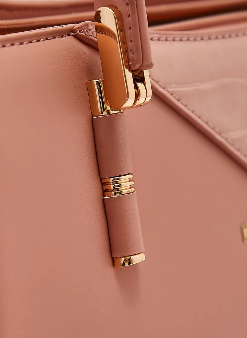 Khizana Croc Effect Tonal Tote Bag