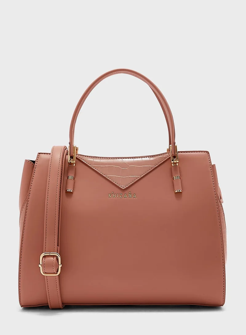 Khizana Croc Effect Tonal Tote Bag