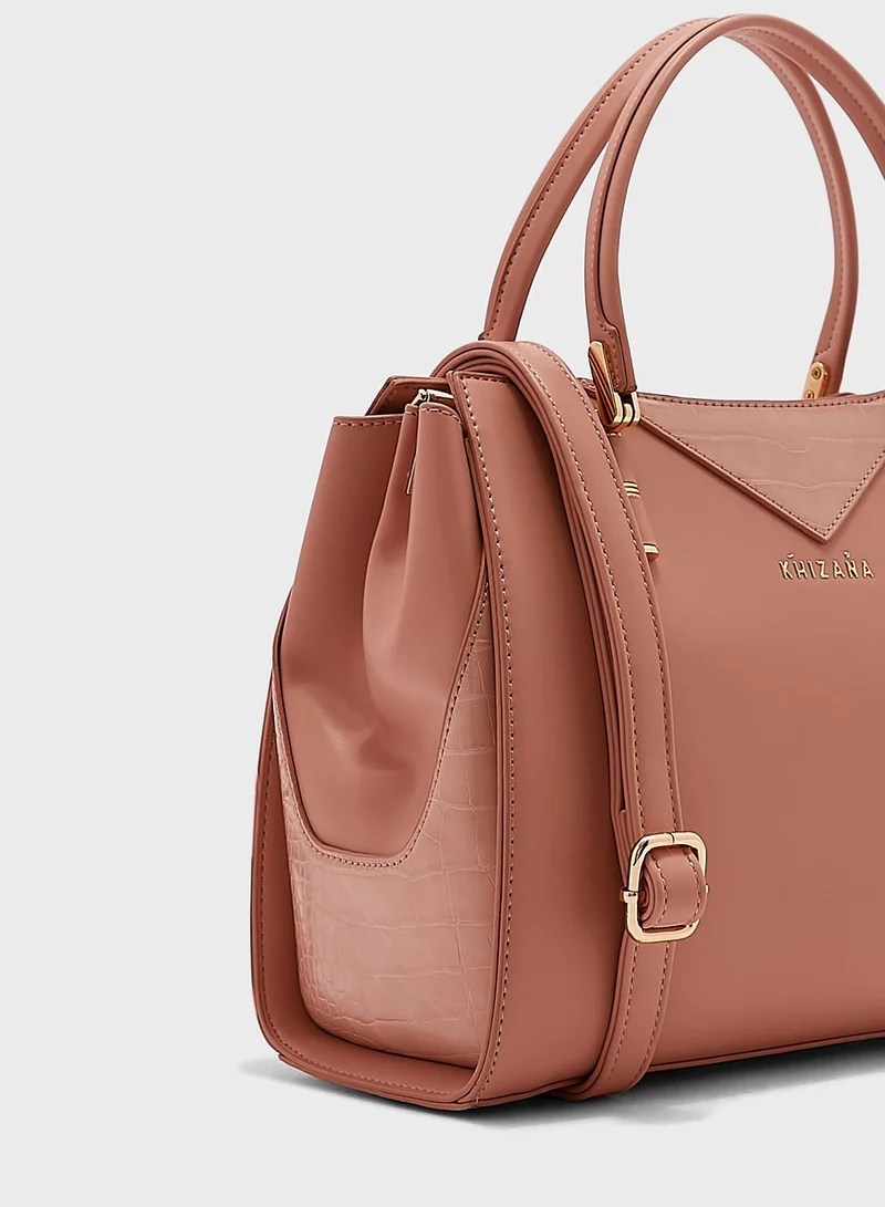 Khizana Croc Effect Tonal Tote Bag