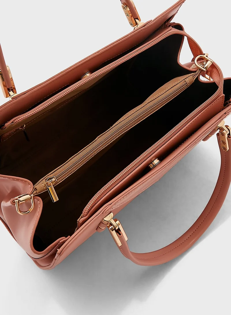 Khizana Croc Effect Tonal Tote Bag
