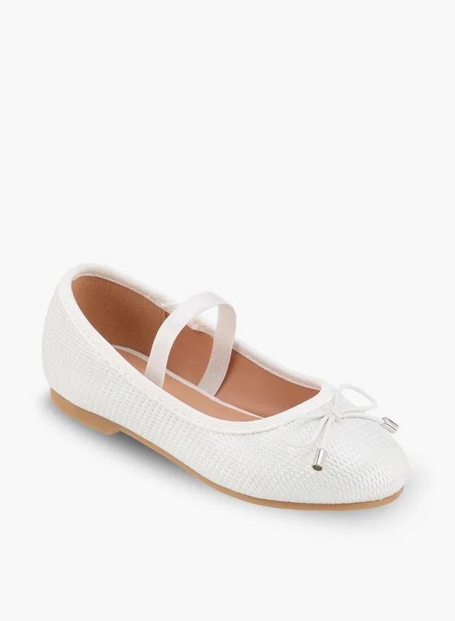 جونيورز Girls Textured Ballerina With Bow Accent