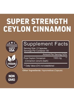 Herbtonics Premium Ceylon Cinnamon Capsules - Effective Cinnamon Pills for Enhanced Well-Being - 1500mg Ceylon Cinnamon Supplement Supports Daily Health- 120 Vegetarian Capsules  - Image 5