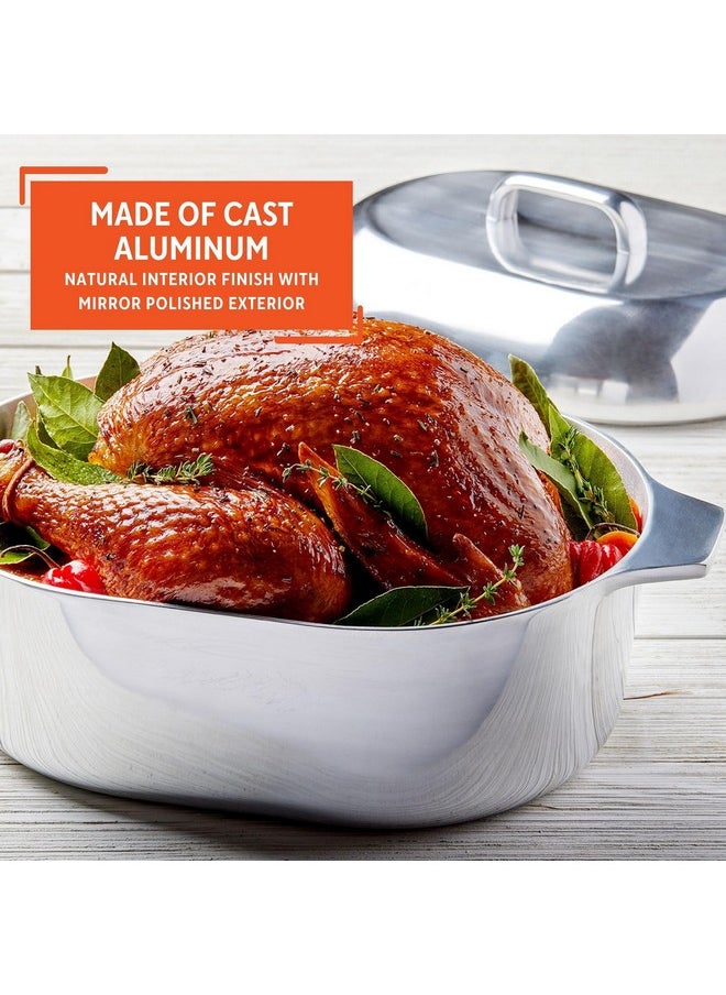 Imusa IMUSA 13in H. Cajun Cast Aluminum Oval Roaster with Lid  - Image 3