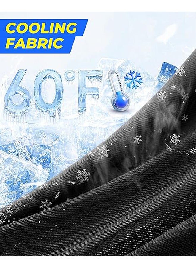 MXN UV Protection Ice Silk Face Mask, Men Women Summer Cooling Breathable Mask, for Outdoor Running Cycling (Black)  - Image 3