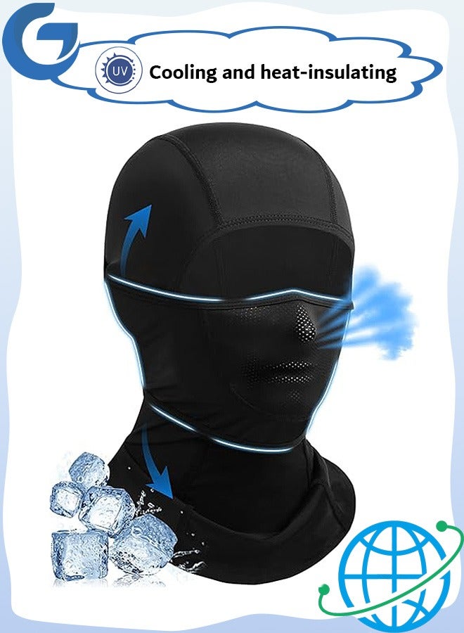 إم إكس إن قناع الوجه الجليدي الحريري الواقي من الأشعة فوق البنفسجية، تبريد الصيف للرجال والنساء قناع التنفس، للدراجات الجوالة الخارجية (أسود) - Image 1