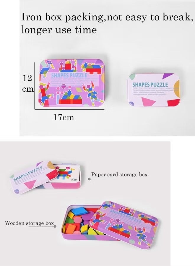 Ocean Wooden Pattern Blocks Animals Jigsaw Puzzle Sorting and Stacking Games Montessori Educational Toys for Toddlers Kids Boys Girls Age 3+ Years Old - Image 4