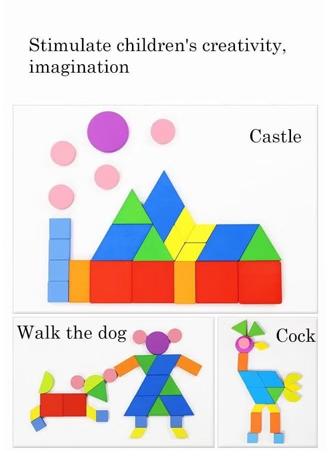 Ocean Wooden Pattern Blocks Animals Jigsaw Puzzle Sorting and Stacking Games Montessori Educational Toys for Toddlers Kids Boys Girls Age 3+ Years Old - Image 5