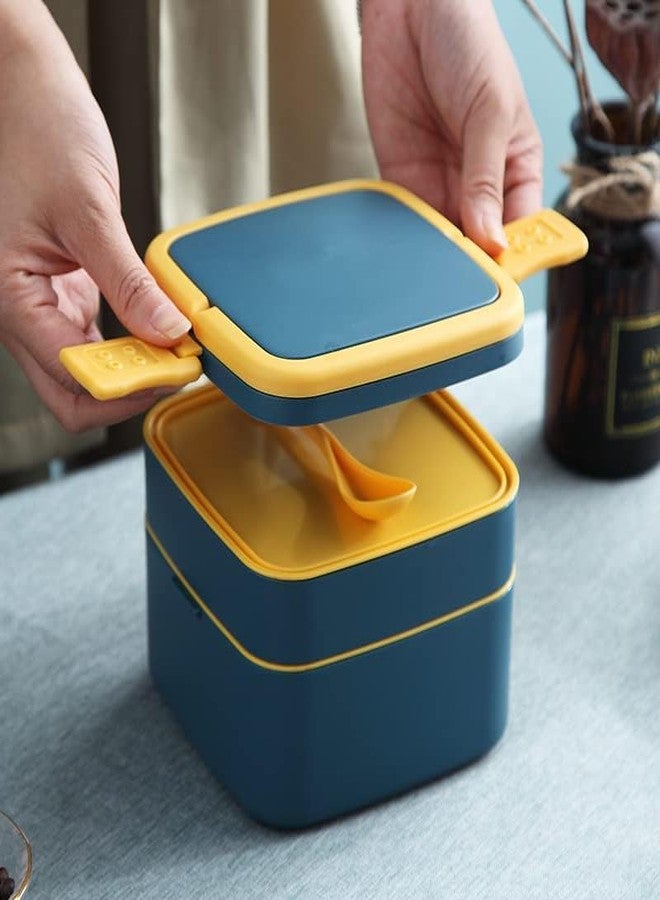 INKIES Double-Layer Bento Square Lunch Box - 2 Tiffin with Handle & Push Lock, - Image 3