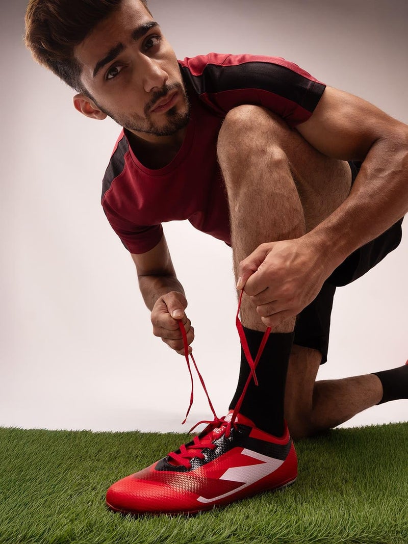 Bacca Bucci “Strike X” Firm Ground Football Shoes | Lightweight Soccer Cleats with High-Traction Studs Red Fury UK 9 - Image 4