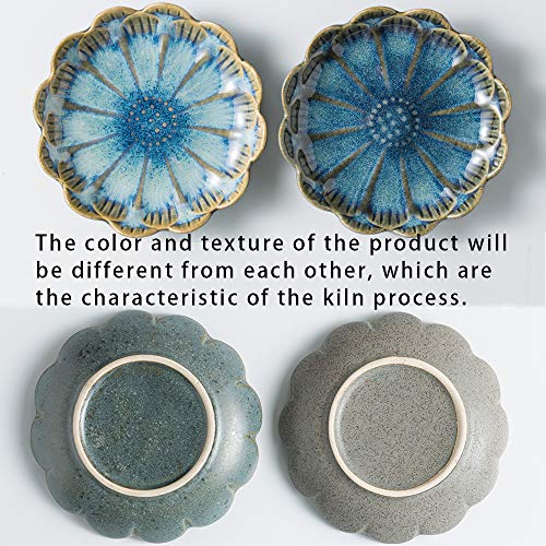 Mecaikru ring holder, flower shape decorative earring stand, jewelry tray, key bowl, trinket dish for women and friends, flower blue - Image 4