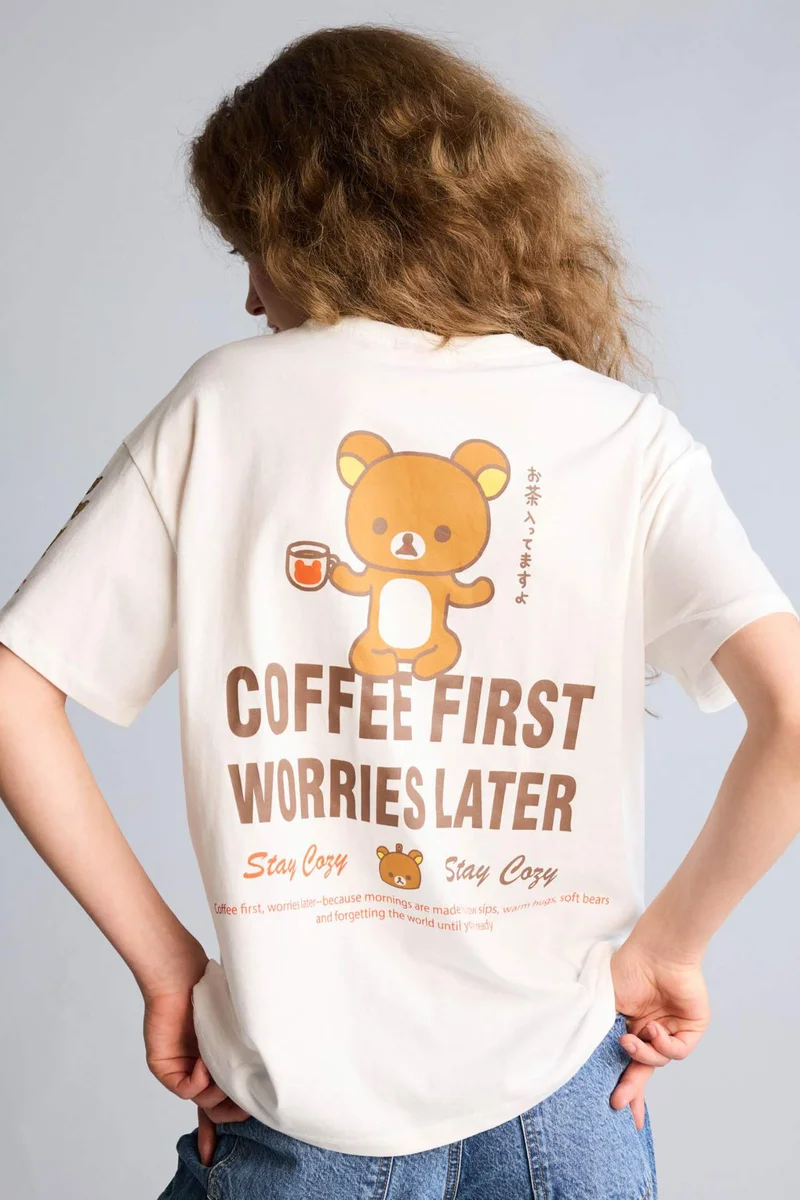 DeFacto Oversize Fit Crew Neck Printed Short Sleeve T-Shirt