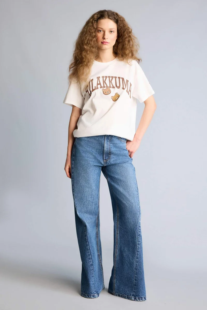DeFacto Oversize Fit Crew Neck Printed Short Sleeve T-Shirt