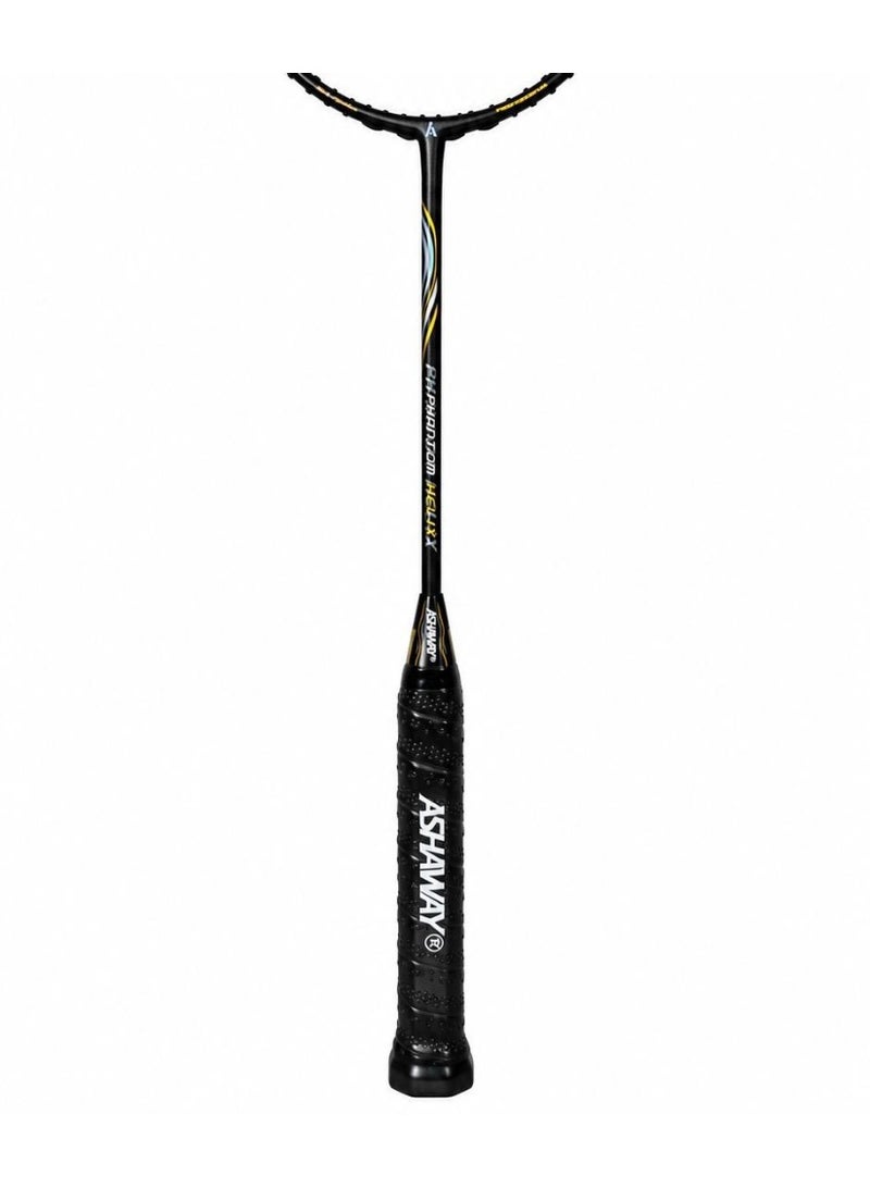 Ashaway Phantom Helix Badminton Racket | 85g | Head Heavy | Medium-Stiff Flex | Graphite Frame | Black/Gold - Image 3