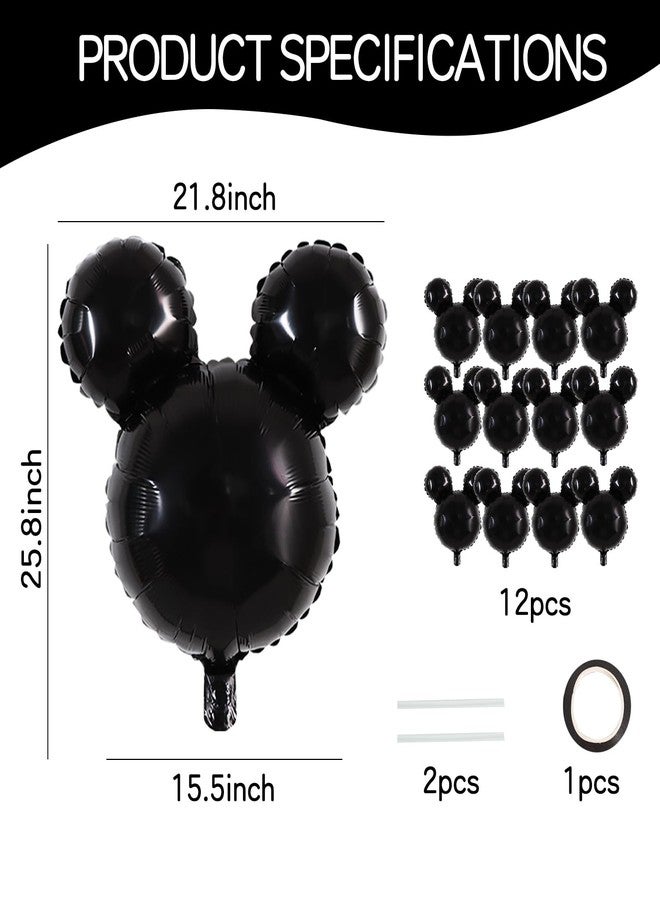 Vuzvuv 12pcs 24 Inches Mouse Head Foil Balloons, Pink Mouse Shaped Balloon for Birthday Party, Baby Shower,Theme Party Decoration,Graduation Party Supplies - Image 3