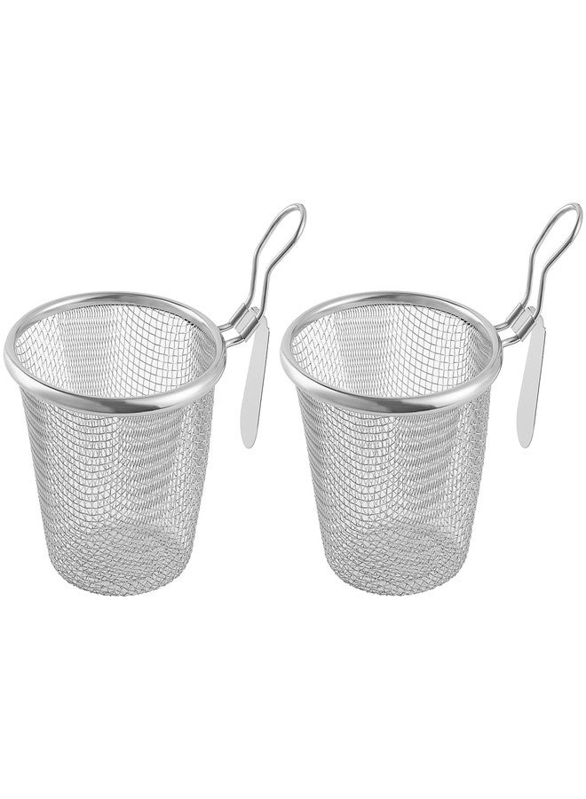 GWOZI Ramen Strainer - Stainless Steel Blanching Basket - Mesh Pasta Basket for Boiling - Cooking Pasta, Pho, Dumpling, Spaghetti, Ramen & Noodle Basket, 4.33 Inches, 2 Pcs - Image 2