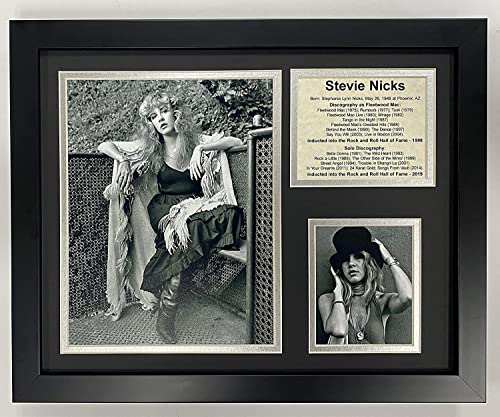 Legends Never Die Stevie Nicks- Fleetwood Mac- Black and White Portraits | Framed Photo Collage Wall Art Decor | Legends Never Die, 11 x 14-Inch - Image 5