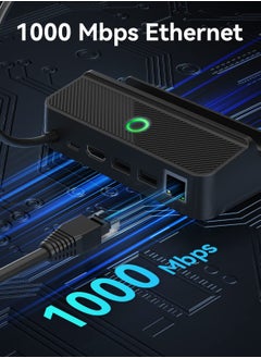 Excefore Docking Station for Steam Deck with LED Light, 5-in-1 Steam Dock with Gigabit Ethernet, HDMI 2.0 4K@60Hz, 2 USB-A 3.1, 100W Full Speed Charging Port, Dock for Steam Deck Accessories  - Image 3