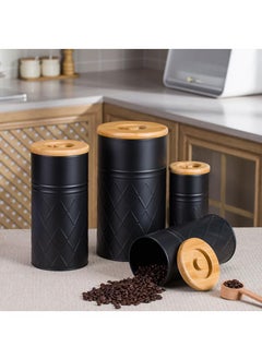 Y&D Metal Reticulated Coffee Storage Bamboo Lid 4-piece Sealed Jar  - Image 5