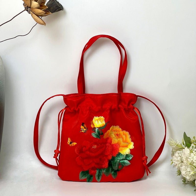 Chinese-Style Suzhou Embroidery Bag, Traditional Chinese Style Handbag, Hanfu Matching Handbag, Tiktok Ancient Style Crossbody Bag, Casual Versatile Artistic Small Bag - Image 1