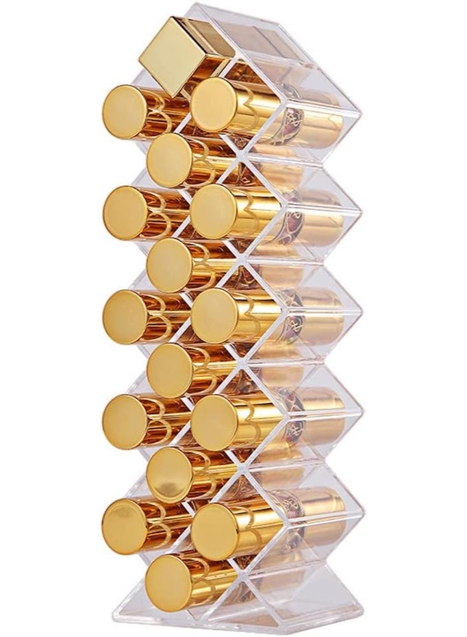 Slasa SLASA Acrylic Lipstick Organizer – Fish-Shaped Transparent Stand with 10/16/28 Slots for Lipstick, Lip Gloss, Lip Balm & Makeup Brushes - Image 1