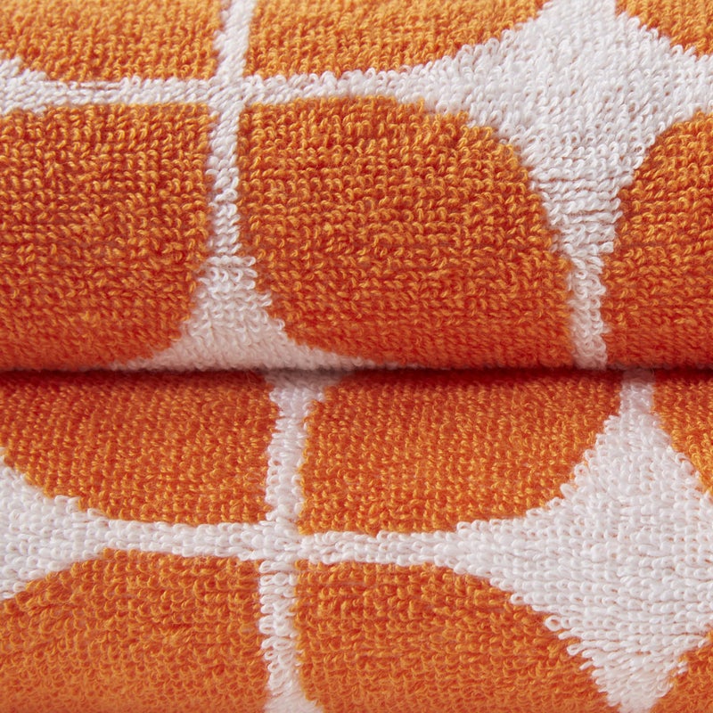 Intelligent Design Lita Cotton Bathroom Towels , Jacquard Highly Absorbent Bath Towel Set , 6-Piece Include 2 Bath Towels & 4 Hand Towels , Orange Grey - Image 5